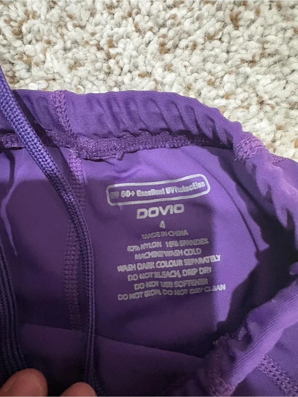 4T Swim Rashguard Pants in Purple 50 proof